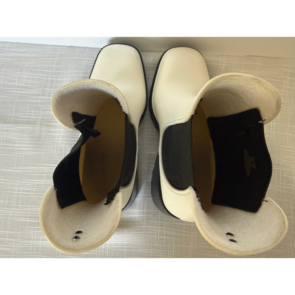 Circus NY White & Black Chelsea Ankle Boots Size 8 Waterproof Chunky Block Sole - Picture 7 of 10